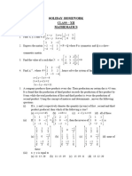 Class XII MATHS HOLIDAY HOMEWORK