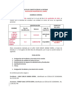 Minuta Acta y Estatutos Asociación o Corporación (Reparado)