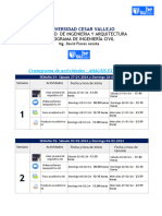 Cronograma de Actividades - Analisis Esructural I