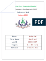 Course: Assignment No.1: Allama Iqbal Open University Islamabd