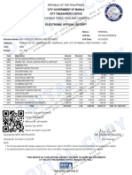 Electronic Official Receipt: City Government of Manila City Treasurer'S Office