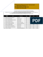 First Merit List of Foreign-Overseas Category - Session 2022-2023