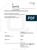 NP ISO 10013 - 2022 Linhas de Orientação para Informação Documentada Do Sistema de Gestão Da Qualidade