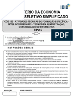 06 Ministerio Da Economia Tecnico em Administracao Contabilidade Ou Informatica Prova