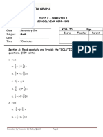 Secondary 1 - Quiz 2 2022-2023