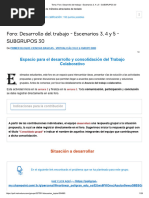 Tema - Foro - Desarrollo Del Trabajo - Escenarios 3, 4 y 5 - SUBGRUPOS 30