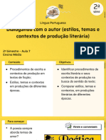 Dialogando Com o Autor (Estilos, Temas e Contextos de Produção Literária)