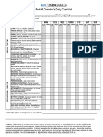 Forklift Operators Daily Checklist