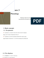 Lecture 3 Phonology