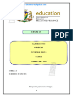 FS Maths Grade 10 TEST 2 FEB 2024 QP and Memo