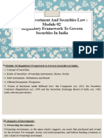 Module 2 Regulatory Framework To Govern Securities in India