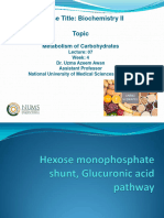 Lecture 7 Pentosephosphate Pathway