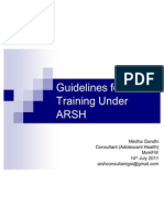 Guidelines For Training Under ARSH For NIHFW 14.7.11