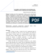 Um Estudo de Caso Sobre A Efetividade Da Transformação Cultural de Uma Empresa Com A Comunicação Como Suporte