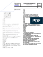 Atividade de Matemática 1º Ano - 1º Etapa