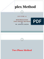 Simplex Method: Minimization Two Phase Method