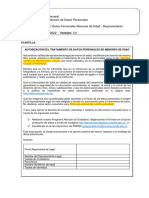 Autorización Datos Menor de Edad - Representante Legal