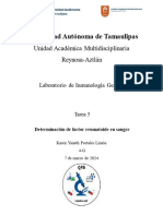 Determinación de Factor Reumatoide en Sangre