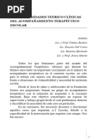 Particularidades Teórico Clínicas Del Acompañamiento Terapéutico Escolar