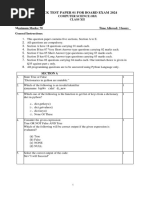 Class Xii Computer Science Mock Test Paper 01 QP