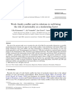 Work-Family Con Ict and Its Relations To Well-Being: The Role of Personality As A Moderating Factor