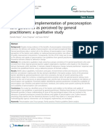 Barriers To The Implementation of Preconception Care Guidelines As Perceived by General Practitioners: A Qualitative Study