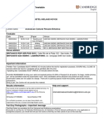 Confirmation of Entry and Timetable