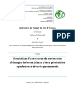 Simulation D'une Chaine de Conversion D'énergie Éolienne À Base D'une Génératrice Synchrone À Aimants Permanents