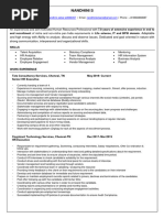 Nandhini HR 7+ Exp Resume