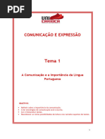 Tema 1 - A Comunicação e A Importância Da Língua Portuguesa