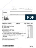 Aqa A Level Biology p1 QP