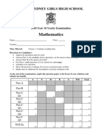 North Sydney Girls 2010 Year 10 Maths Yearly & Solutions