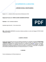 Sala Jurisdiccional Disciplinaria: Consejo Superior de La Judicatura