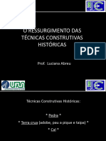 1 - Técnicas Construtivas em Terra Crua