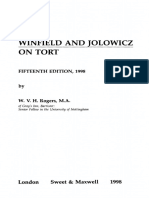 Winfield and Jolowicz On Tort: Fifteenth Edition, 1998