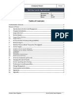 Service Level Agreement Template