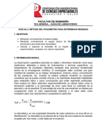 GUÍA No 4. METODO DEL PICNOMETRO PARA DETERMINAR DENSIDADES (1) (1) Resuelto