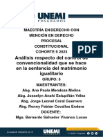 Análisis Respecto Del Control de Convencionalidad Que Se Hace en La Sentencia Del Matrimonio Igualitario.