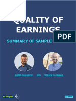 Quality of Earnings: Summary of Sample Report