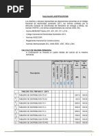 Cálculos Justificativos