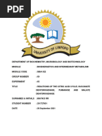 Reactions of The Citric Acid Cycle Succinate Dehydrogenase, Fumarase and Malate Dehydrogenase