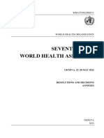 Seventy-Fifth World Health Assembly: WHA75/2022/REC/1