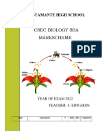 Csec Biology Sba Markscheme 2022