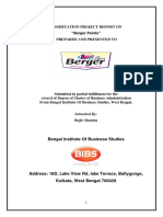 Berger Paints Dissertation New