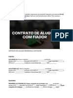 Modelo de Contrato de Aluguel Com Fiador Simples para Preencher Word Atualizado 2022