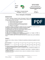 TD Economie Géné Fiche 2 Entreprise Et Production