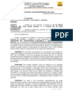 Carta de Requerimiento de Pago