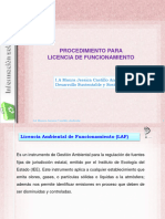 Procedimiento para Licencia de Funcionamiento: I.A Maura Jessica Castillo Andrade Desarrollo Sustentable y Sostenible