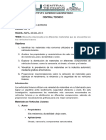 Consulta Relacionada A Los Diferentes Materiales Que Se Encuentran en Los Vehículos Livianos