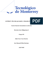 Actividad 1. Derechos Personales y Elementos de La Obligación.